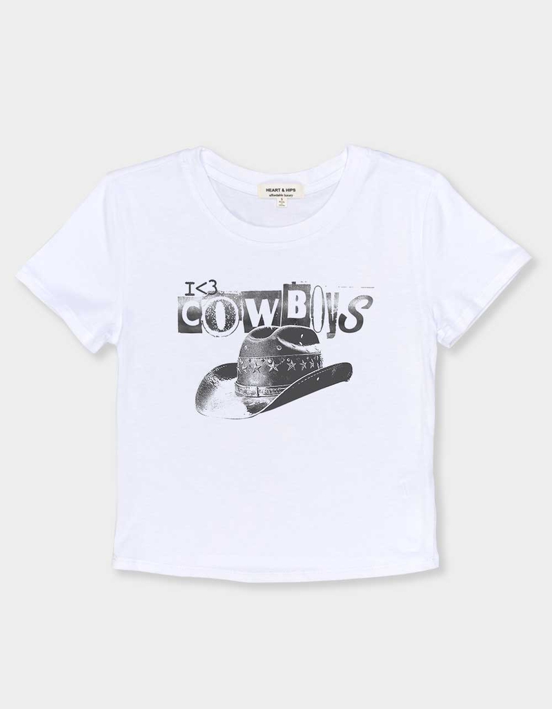 WESTERN Love Cowboys Womens Baby Tee image number 1