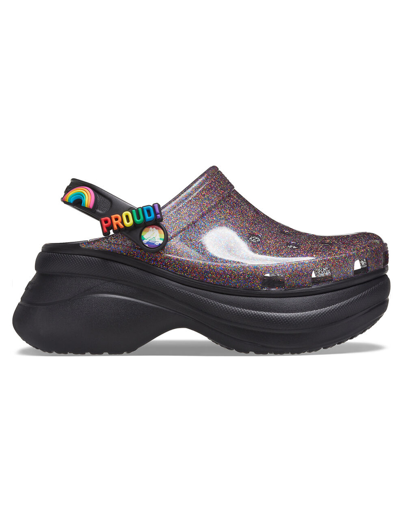 CROCS Classic Bae Pride Womens Translucent Glitter Clogs image number 1