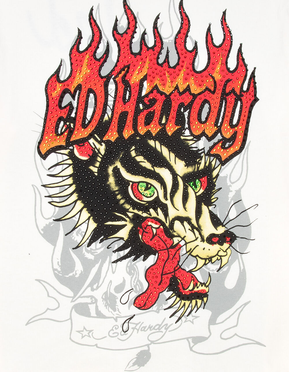 ED HARDY Wolf Head Mens Boxy Tee - CREAM - XXL | Tillys