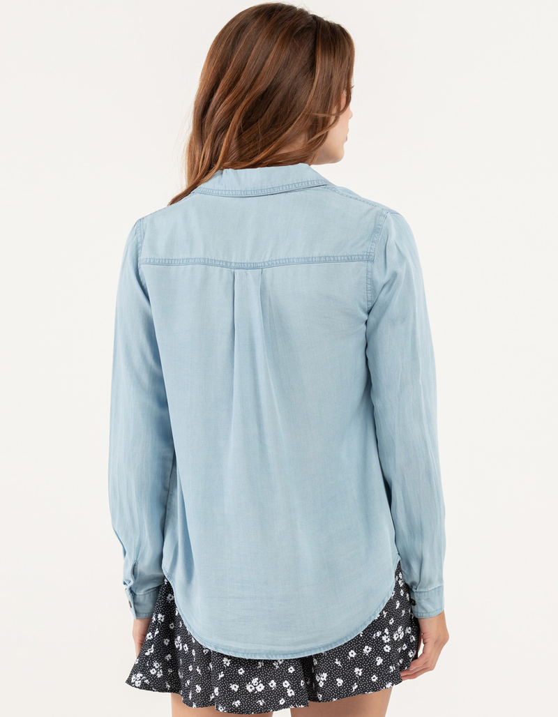 LOVE TREE Tencel Denim Womens Button Up Shirt  image number 2