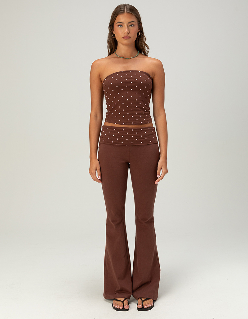 FULL TILT Polka Dot Womens Fold Over Flare Pants image number 0
