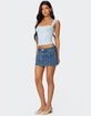 EDIKTED Heart Pocket Denim Mini Skirt image number 4