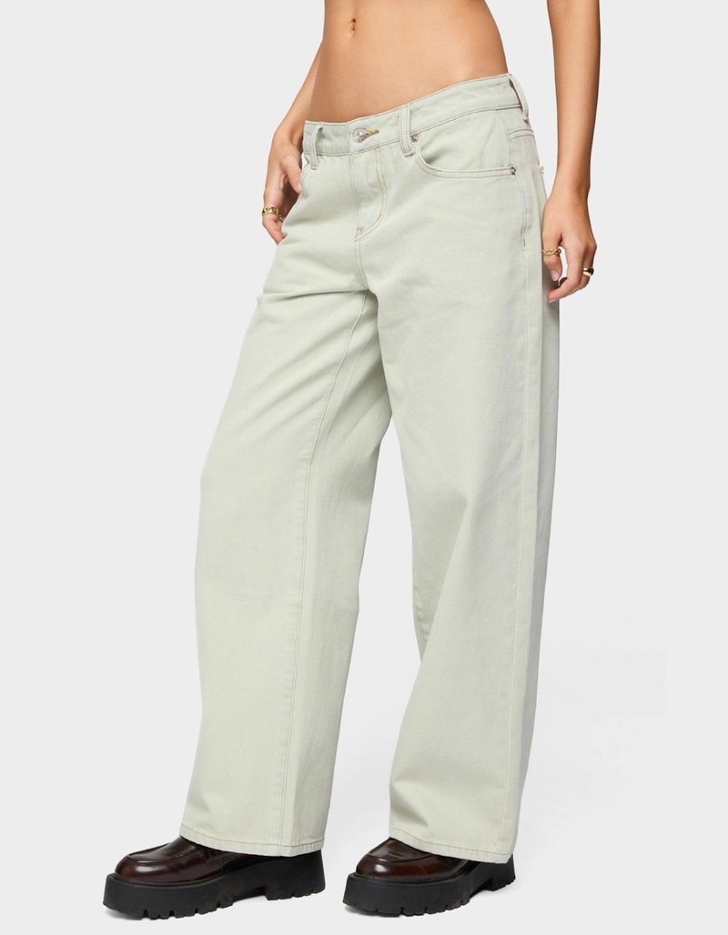EDIKTED Petite Raelynn Washed Low Rise Baggy Jeans image number 1