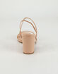 BAMBOO Elastic Strap Womens Nude Block Heels image number 4