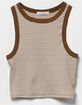 FULL TILT Womens Stripe Muscle Tank Top image number 1
