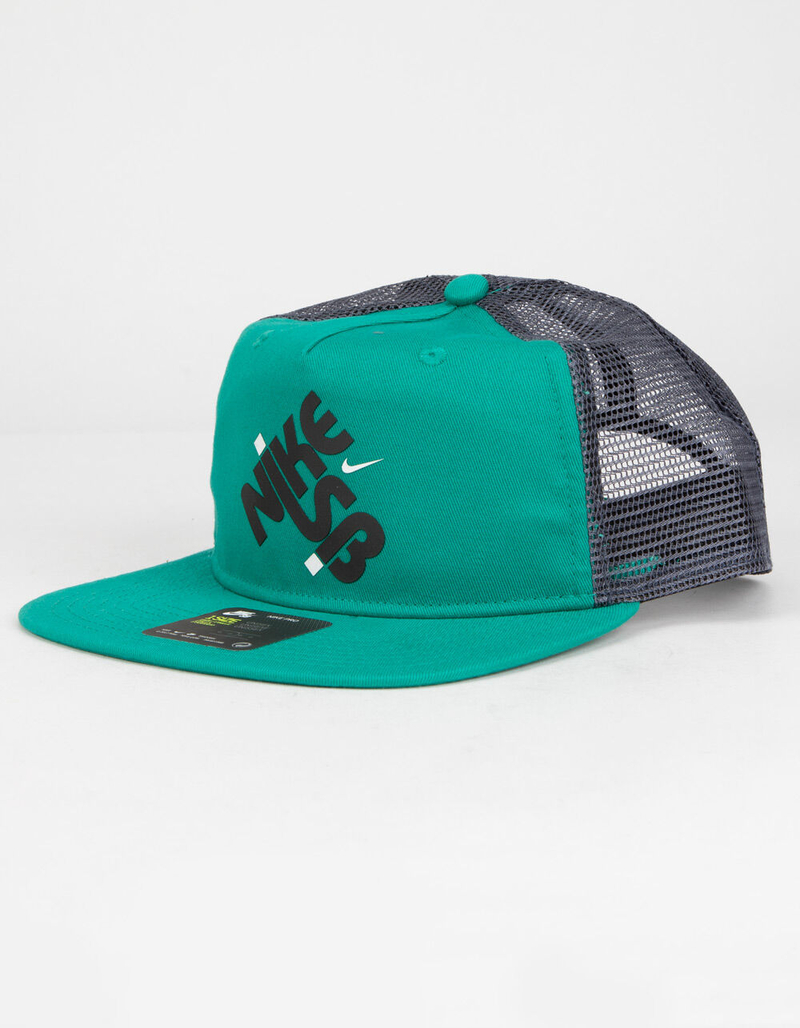 NIKE SB Pro Mens Neptune Green Trucker Hat image number 0