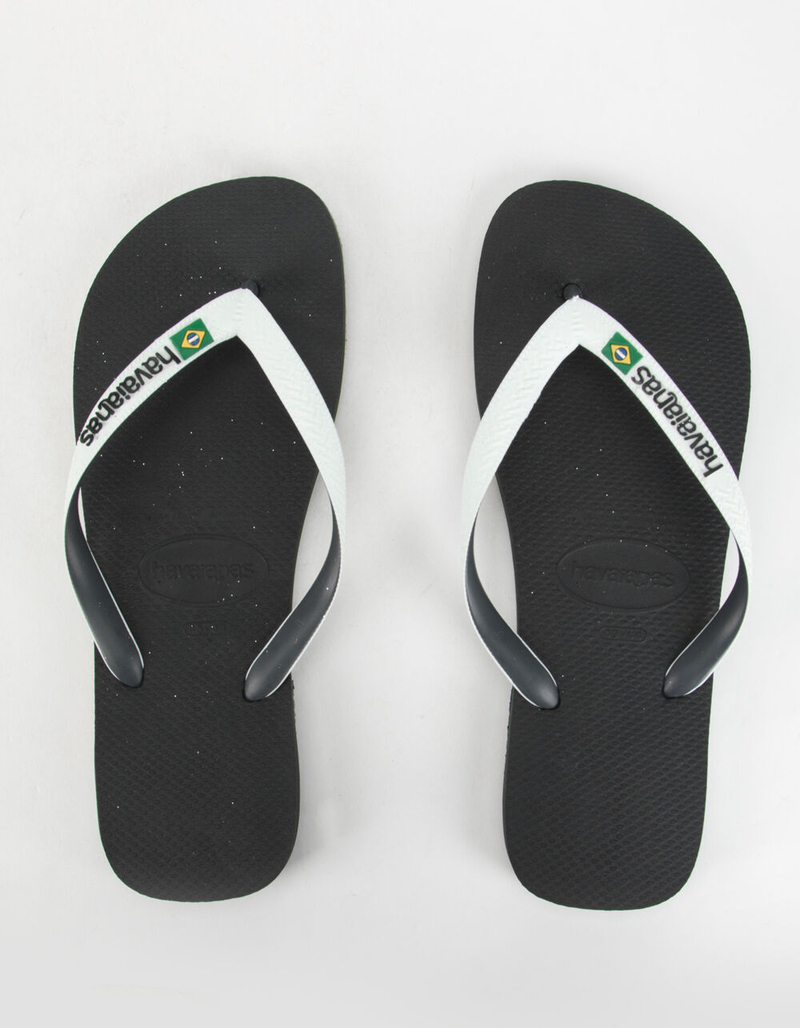 HAVAIANAS Brazil Mix Mens Black & White Sandals image number 4