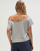 RSQ Womens Off The Shoulder 14 Tee image number 4