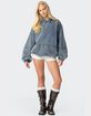 EDIKTED Marney Oversized Studded Denim Hoodie image number 5