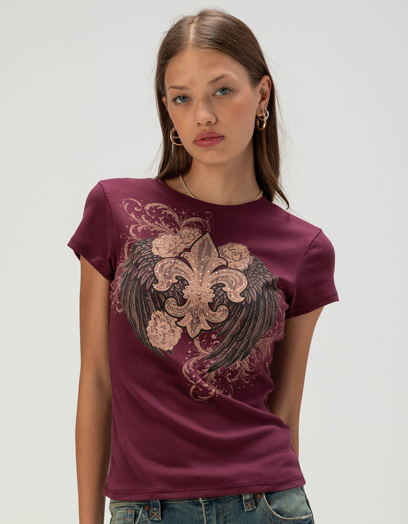 FULL TILT Wing Rhinestone Womens Tee image number 0