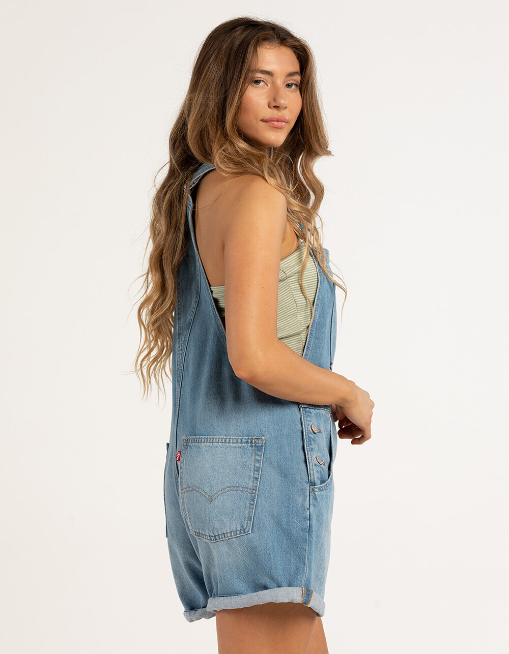 LEVI'S Vintage Womens Shortalls - In The Field - LIGHT INDIGO - S