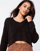 RETROD V-Neck Black Womens Crop Sweater image number 1