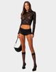 EDIKTED Estella Sheer Lace Micro Shorts image number 5