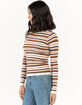 RSQ Womens Rib Stripe Mock Neck Pullover Sweater image number 3
