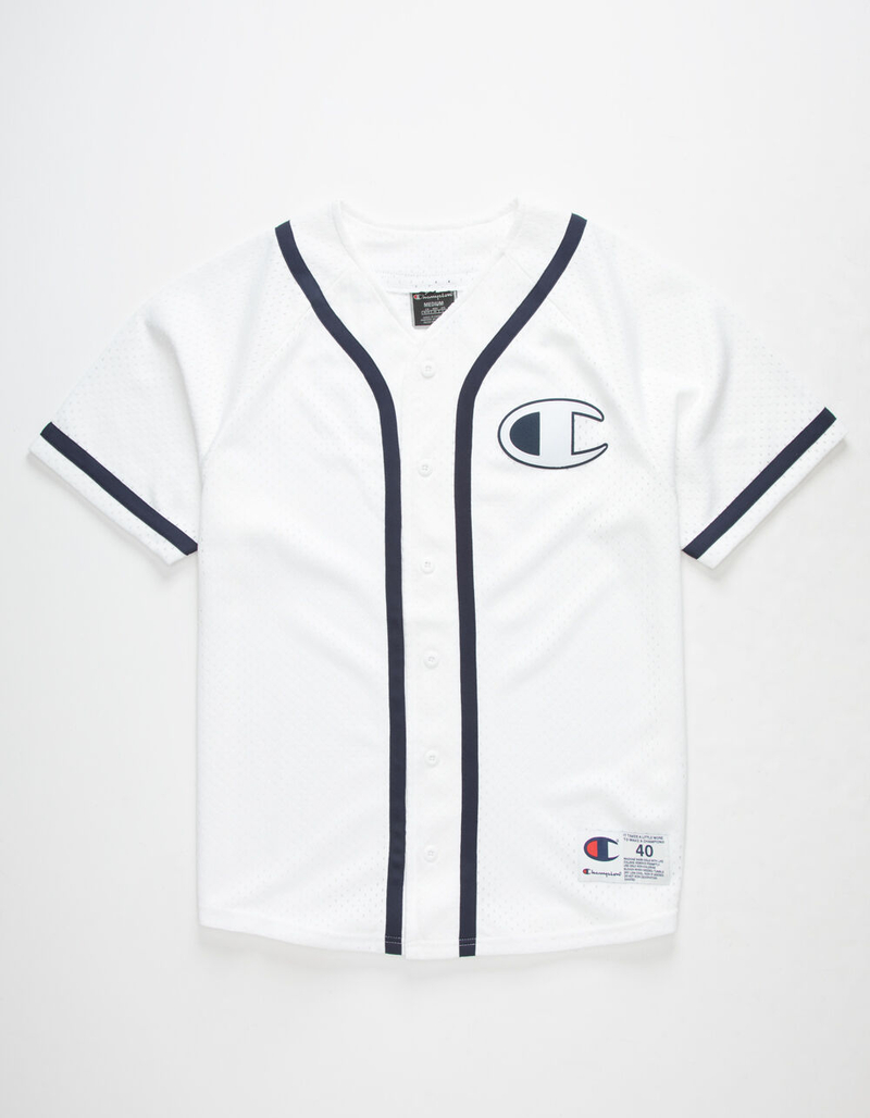CHAMPION Mesh White Mens Baseball Jersey image number 0