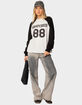 EDIKTED Snatched Oversized Long Sleeve Tee image number 2