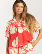 DUVIN Trouble In Paradise Womens Crop Button Up Shirt image number 1