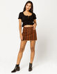 SKY AND SPARROW Exposed Button Stripe Corduroy Mini Skirt image number 2