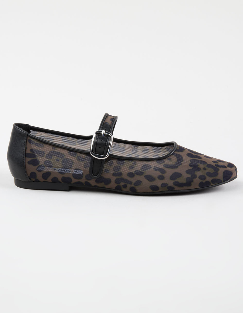 STEVE MADDEN Arlow Leopard Womens Mesh Ballet Flats image number 1