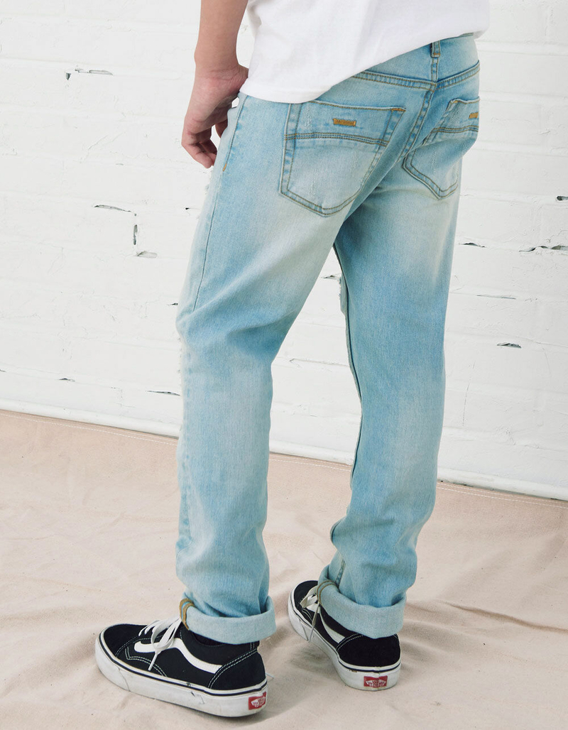 RSQ Boys Super Skinny Ripped Light Wash Jeans image number 3