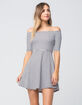 MIMI CHICA Striped Off The Shoulder Dress image number 1