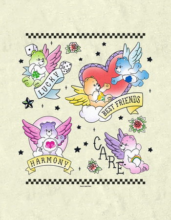 CARE BEARS Tattoo Flash Sheet Unisex Tee Alternative Image