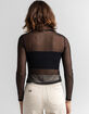 FULL TILT Button Front Mesh Womens Top image number 3