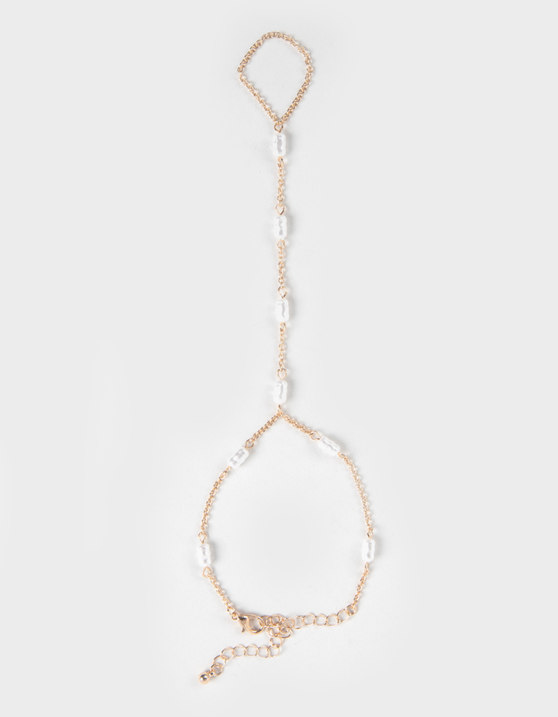 FULL TILT Faux Pearl Hand Chain image number 0