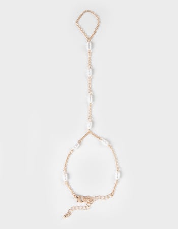 FULL TILT Faux Pearl Hand Chain Primary Image