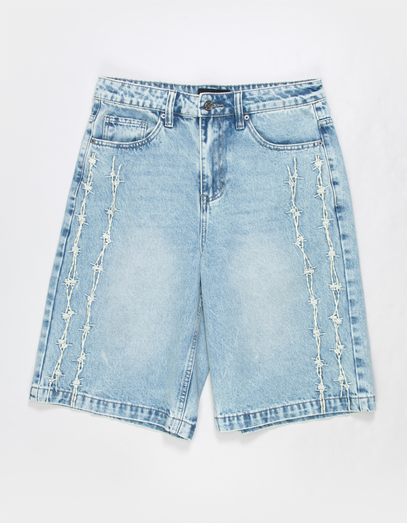 RSQ Wire Leg Embroidery Mens Baggy Jorts image number 0