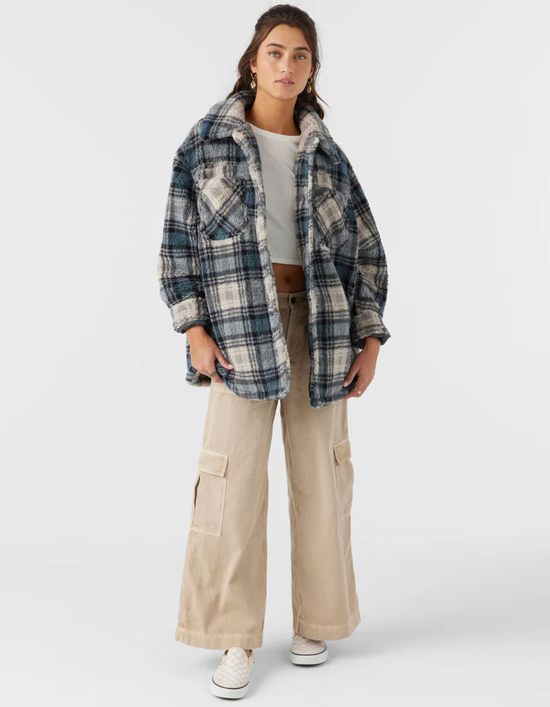 O'NEILL Heath Plaid Womens Oversized Fleece Jacket image number 5