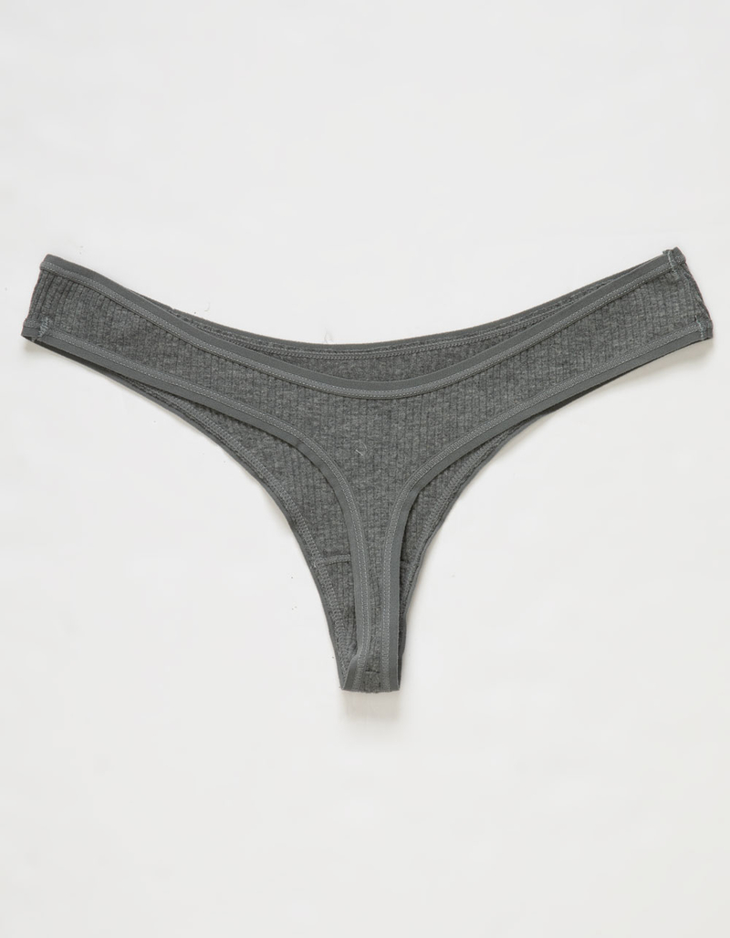 LOVE LIBBY Cotton Rib High-Leg Thong image number 1