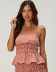 RHYTHM Carrie Womens Smocked Tube Top image number 1