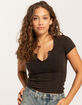 BDG Urban Outfitters Button Notch Neck Womens Top image number 3