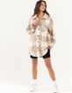LOVE TREE Womens Brushed Plaid Shacket image number 5