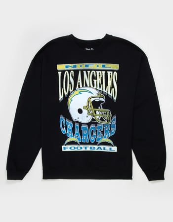 JUNK FOOD Los Angeles Chargers Helmet Mens Crewneck Sweatshirt Primary Image