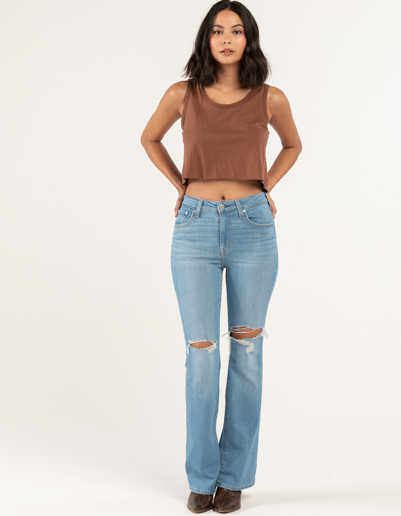 LEVI'S High Rise Flare Womens Jeans - Light Indigo Destruction image number 0