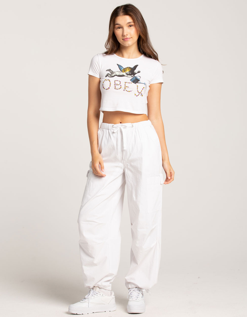 OBEY Watering Can Cherub Womens Crop Tee image number 3