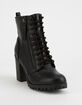 SODA Malia Black Womens Heeled Combat Boots image number 1
