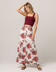 SKY AND SPARROW Rose Button Front Maxi Skirt image number 1