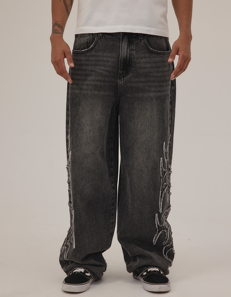 RSQ Mens Extra Baggy Applique Jeans image number 1