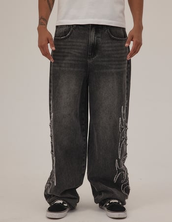 RSQ Mens Extra Baggy Applique Jeans Alternative Image