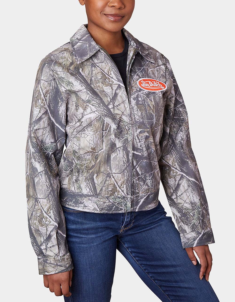 VON DUTCH Mechanical Stretch Twill Tree Print Womens Jacket image number 0