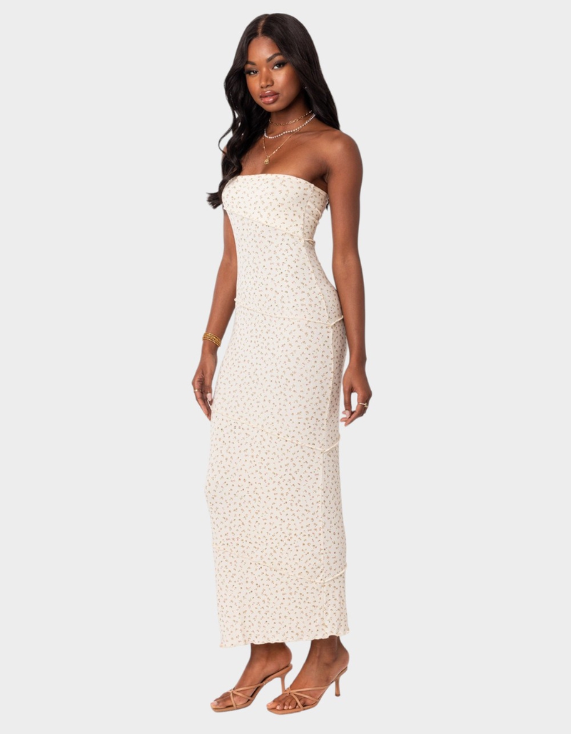 EDIKTED Lynn Ribbed Maxi Dress image number 1