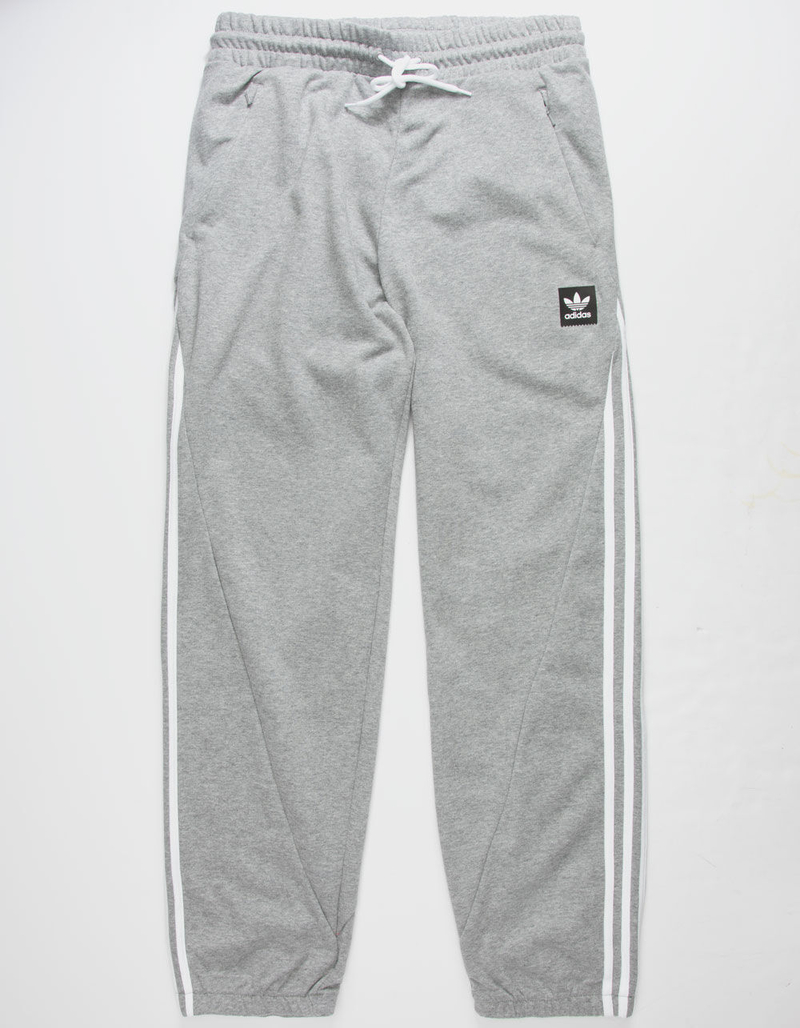 ADIDAS Insley Medium Gray Heather & White Mens Sweatpants image number 0