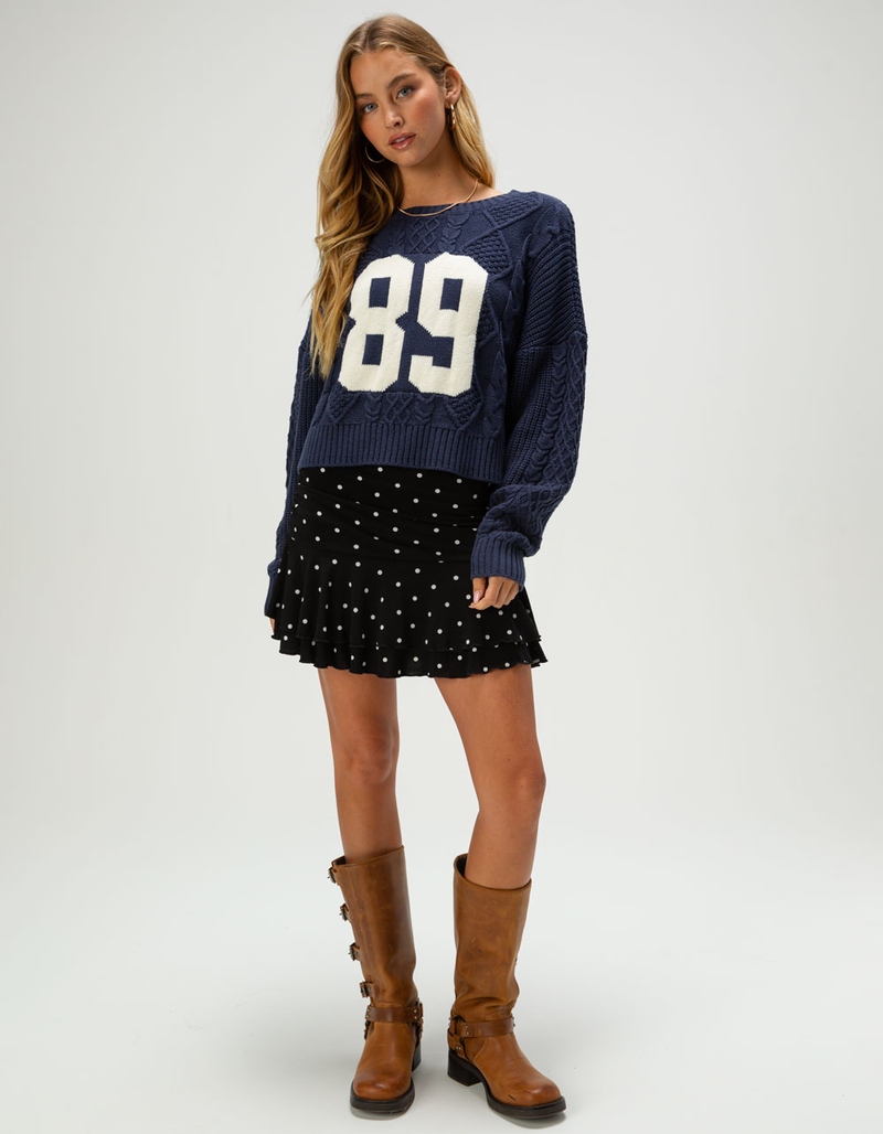 RSQ Womens Cable Number Sweater image number 1