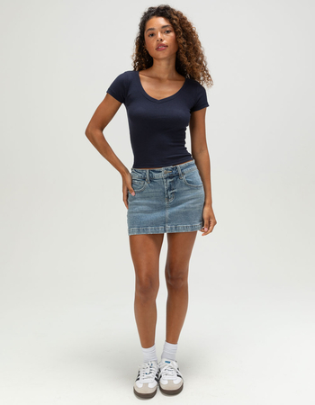 TILLYS V-Neck Rib Womens Tee Alternative Image