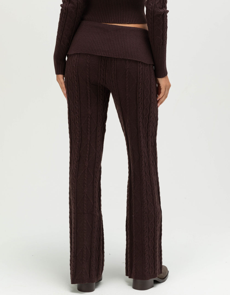FULL TILT Cable Knit Womens Fold Over Pants image number 2