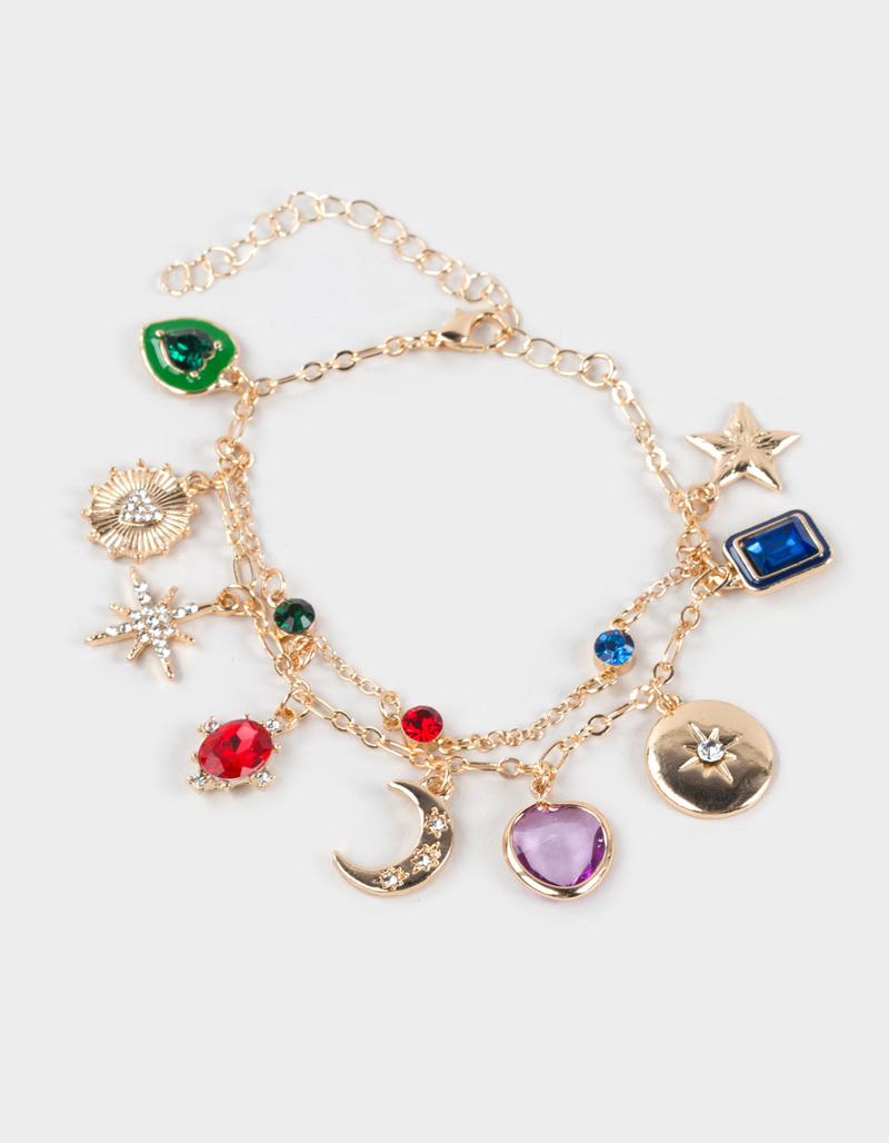 FULL TILT Star/Heart/Stone Multi Charm Bracelet image number 0