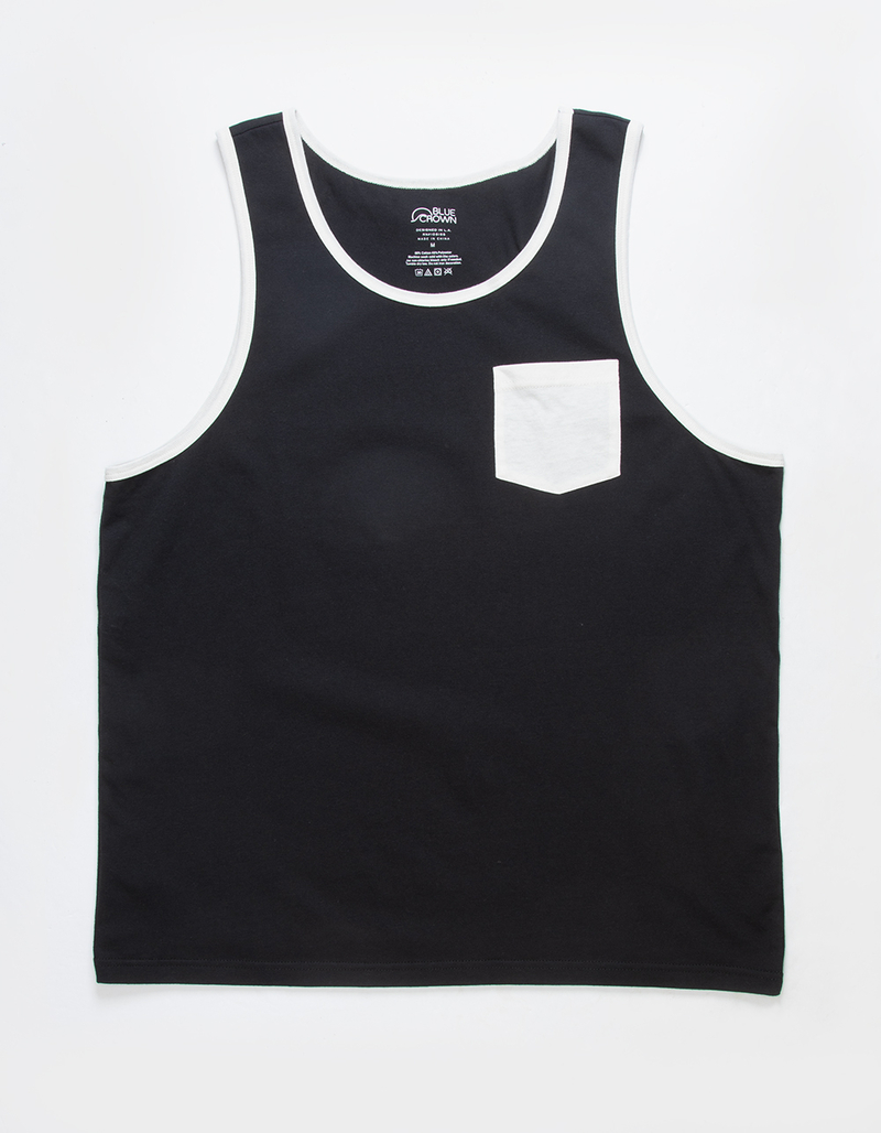BLUE CROWN Mens Solid Pocket Tank Top image number 1